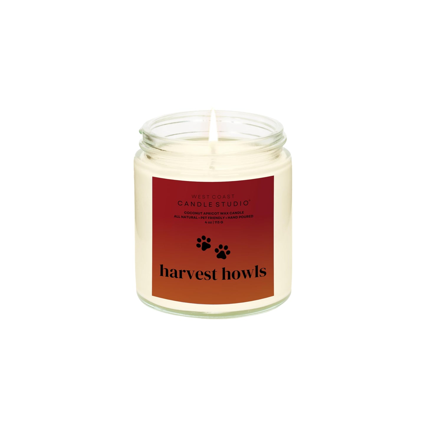 Pet Safe Candle for Dogs | Non Toxic Coconut Apricot Wax Candle | Clean Burning, Paraffin-Free | Pet Odor Eliminating Home Fragrance | Harvest Howls | 4 oz