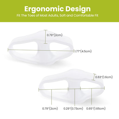 Bukihome Toe Separators Bunion Corrector - 8 Pack Big Toe Spacers with 2 Loops, Suitable for Bunion and Overlapping Toes, Reduce Foot Pain(White)