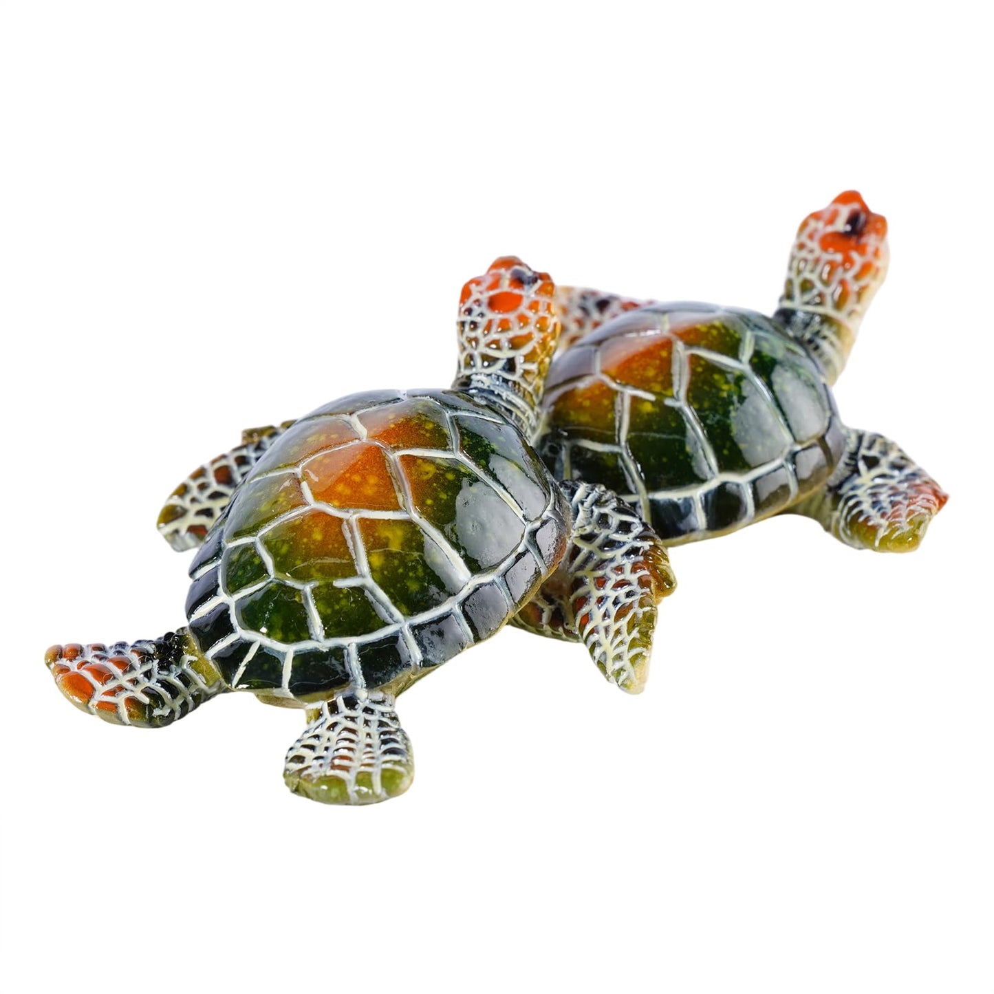 Brizoria Sea Turtle Collectible Figurines Mini Turtles Statue Ocean Decor Resin Beach Themed Room Decor Coastal Decorations for Home, Green