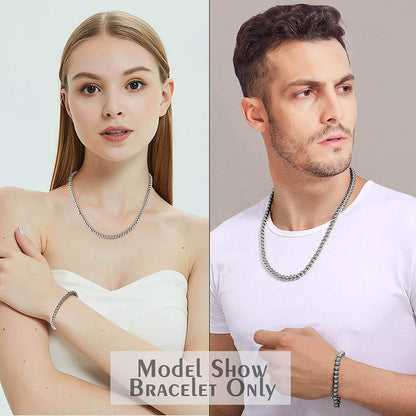 Jewelry Kingdom 1 Bracelet for Women and Men, Beaded Chain Stainless Steel, Handmade Jewelry (Thick of 6MM and Length of 9")