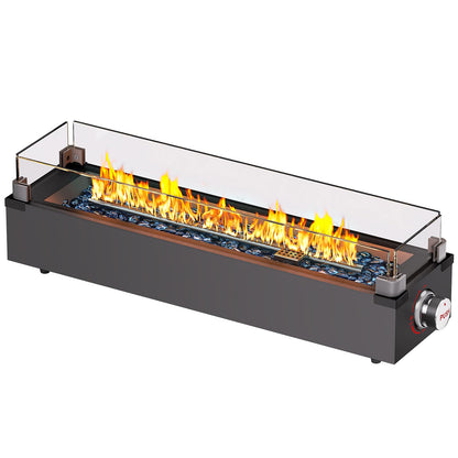 Ciays 28 Inch Table Top Propane Fire Pit, 50,000 BTU Tabletop Firepit with Glass Wind Guard & Glass Beads, Portable Outdoor Portable Fireplace for Patio and Camping