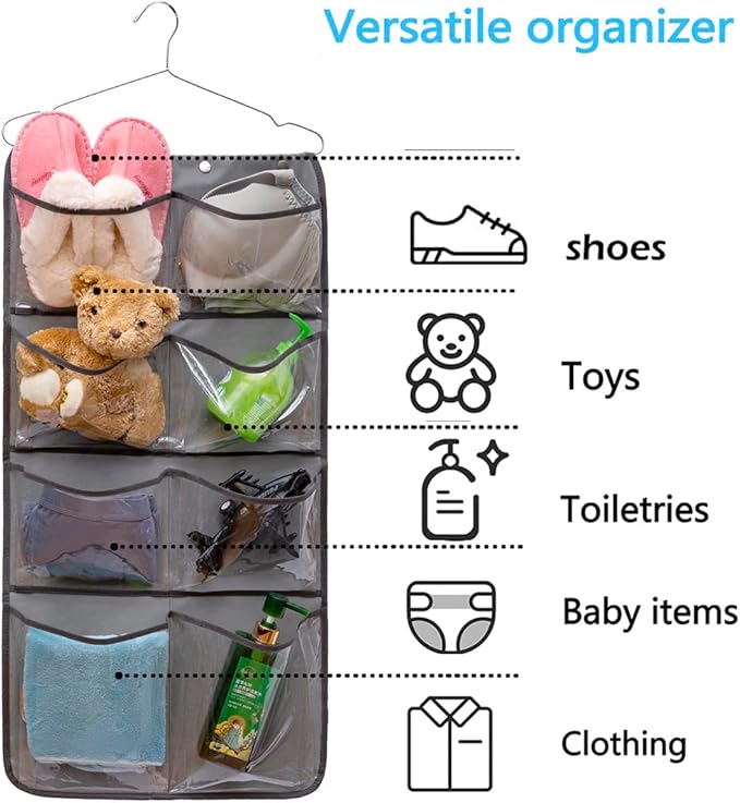 Dual Sided Hanging Closet Organizer Durable Socks Stocking Clothes Bra