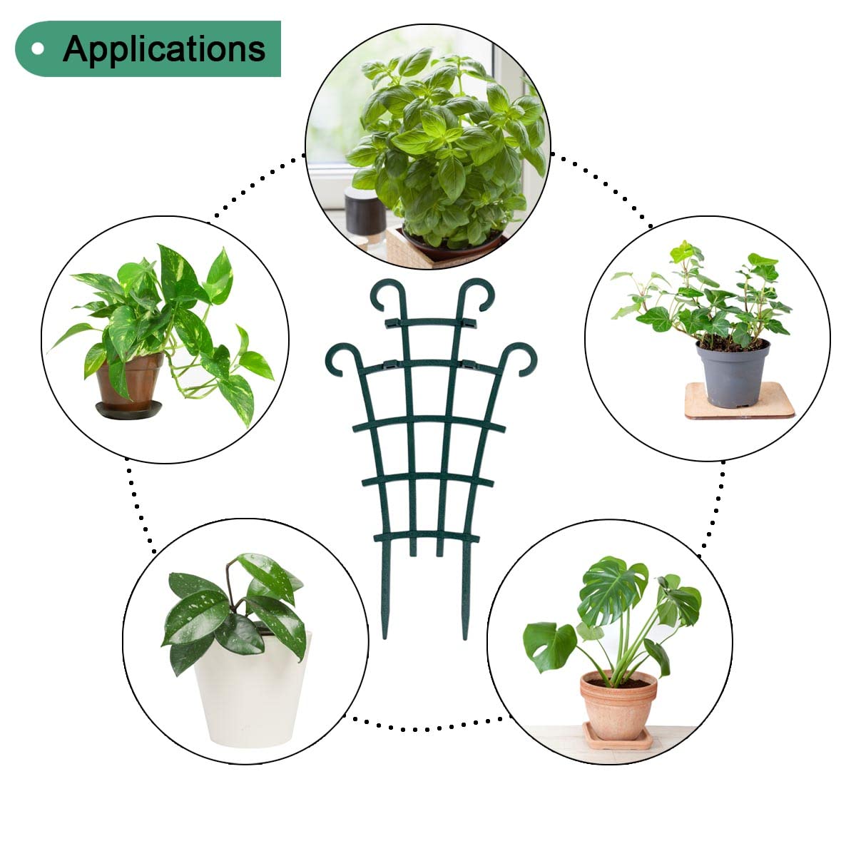 UWIOFF Trellis for Potted Plants, Stackable Small Indoor Plant Trellis for Climbing Plants Outdoor for Vine Ivy Hoya Houseplants Flower Plant Support, 4 Pack