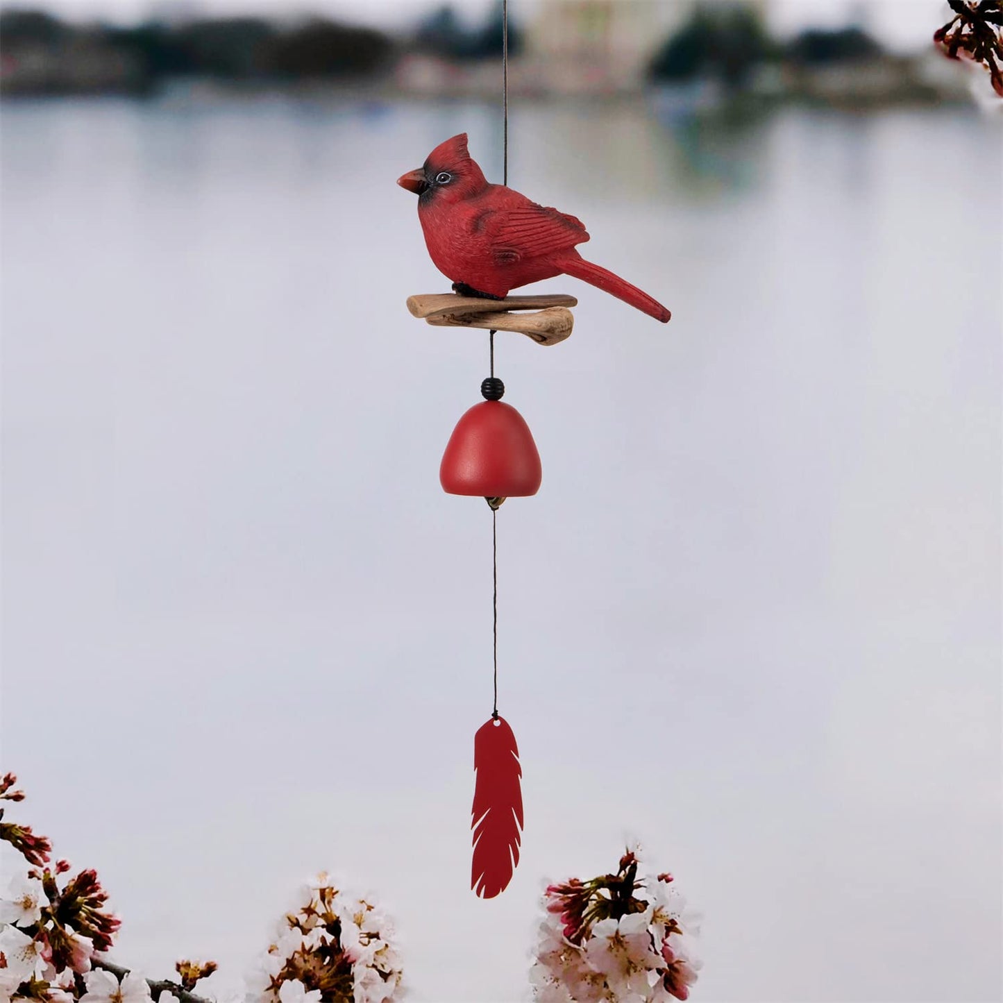 Gardenvy Cardinal Bird Wind Chime, Cardinal Gifts for Glory Mother’s Love Gift, Bird Bell Chimes for Garden Backyard Church Hanging Decor, Red