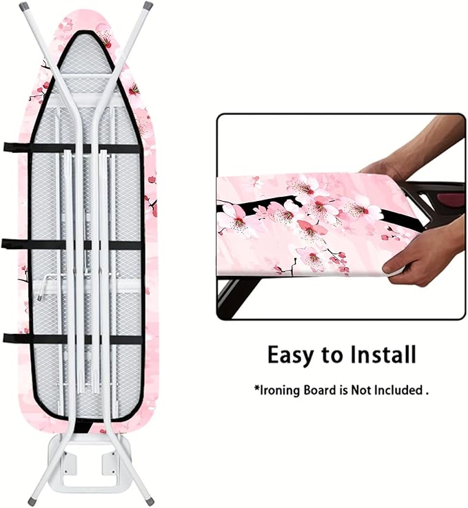 Nuxovilar Pink Cherry Blossom Ironing Board Cover, 15 * 54inch, Fit Most