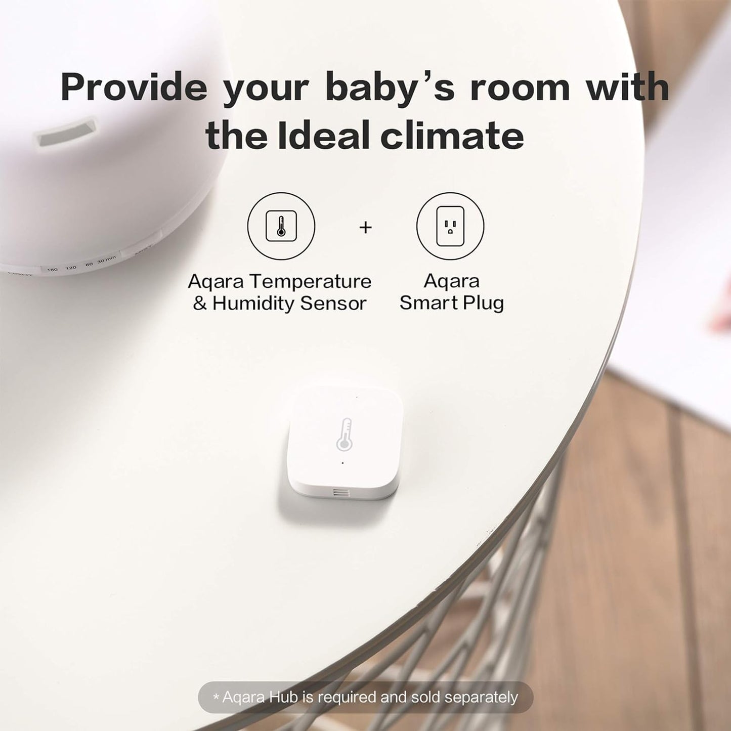 Aqara Temperature and Humidity Sensor, REQUIRES AQARA HUB, Zigbee, for Remote Monitoring and Home Automation, Wireless Thermometer Hygrometer, Compatible with Apple HomeKit, Alexa, Works with IFTTT