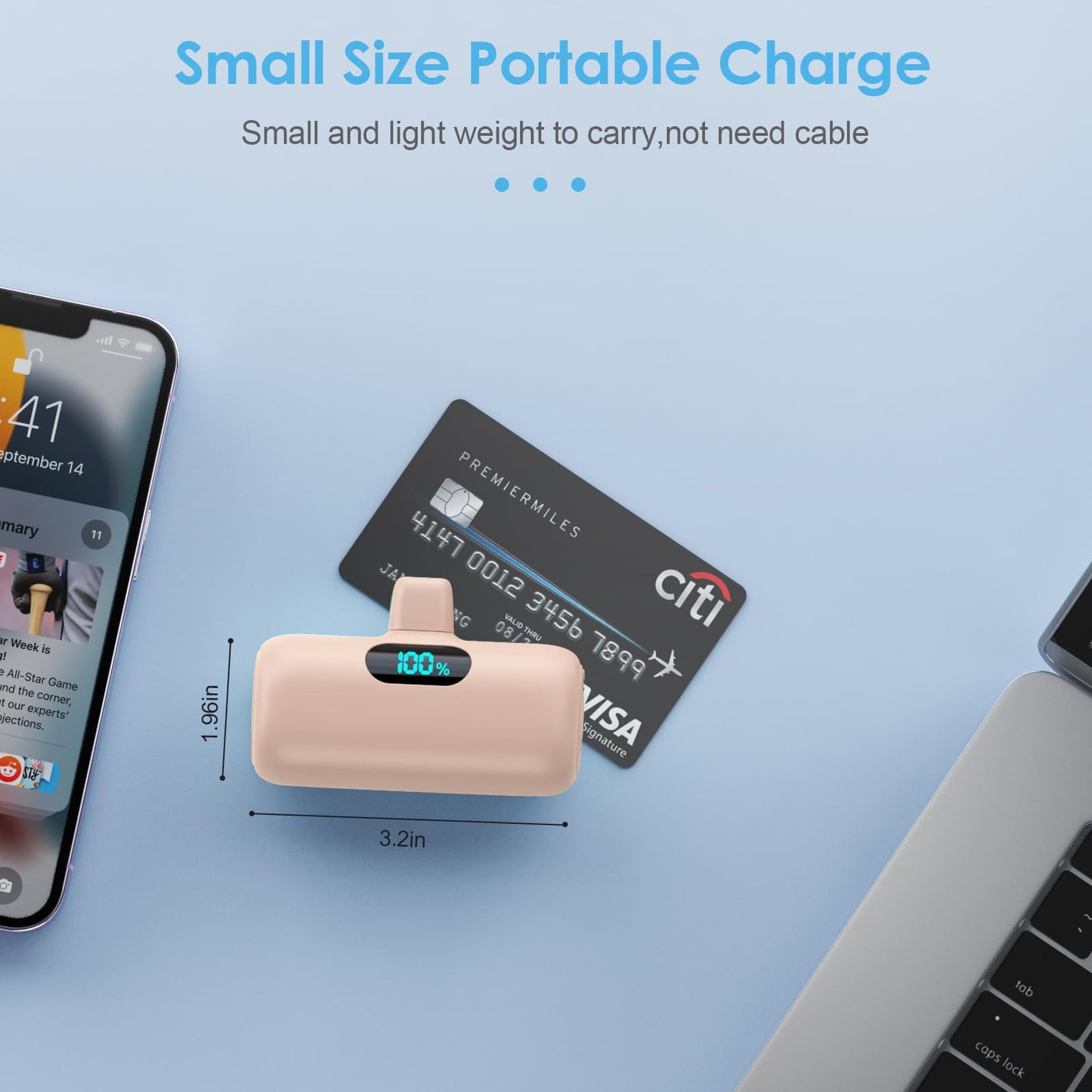Small Portable Charger for iPhone,Upgraded 5000mAh PD Fast Charging Power Bank,Mini Battery Pack Backup Charger Compatible with iPhone 14/14 Pro Max/13/13 Pro/12 Pro/11/XS/XR/X/8/7/6 etc-Black