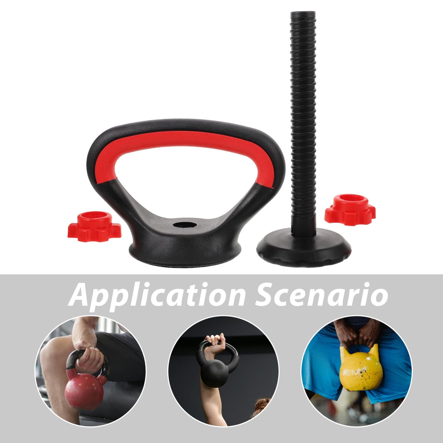 YARNOW Adjustable Kettlebell Handle with Stable Base, Kettle Bell Grip for Dumbbells, Converter for Strength Training Home Gym Weights Set, Ergonomic Gear