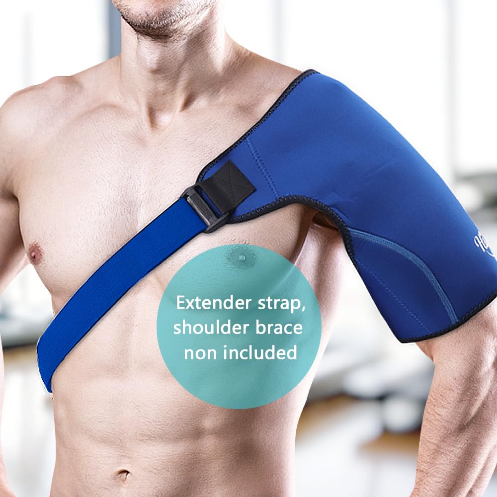 Hilph Ice Pack Strap, Stretchable, 3 Sizes Belt Extender Stretch Straps, Elastic Hook and Loop Extension Straps Add Length to Most Ice Packs, Multiple Uses, Blue