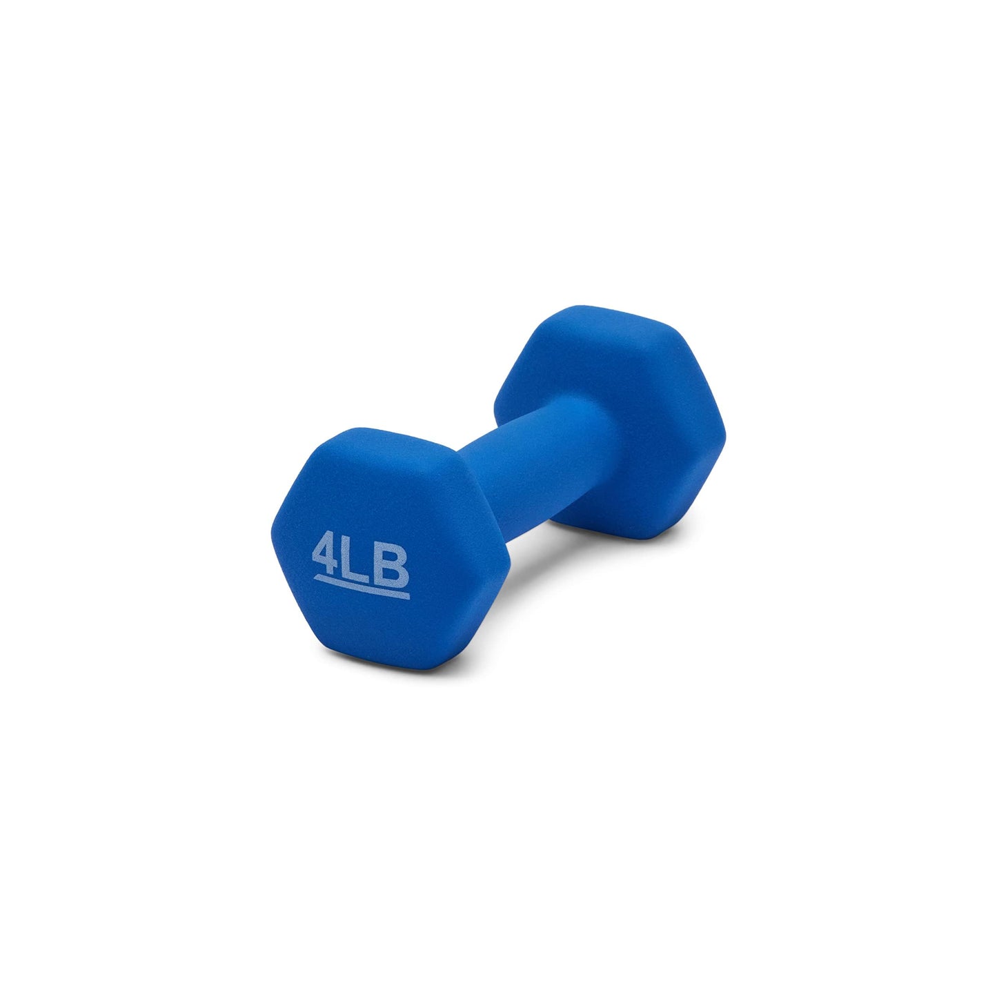 Amazon Basics Neoprene Dumbbell Hand Weights for Workout and Exercise, Hexagon Shape, 4 Pounds, Pair, Blue