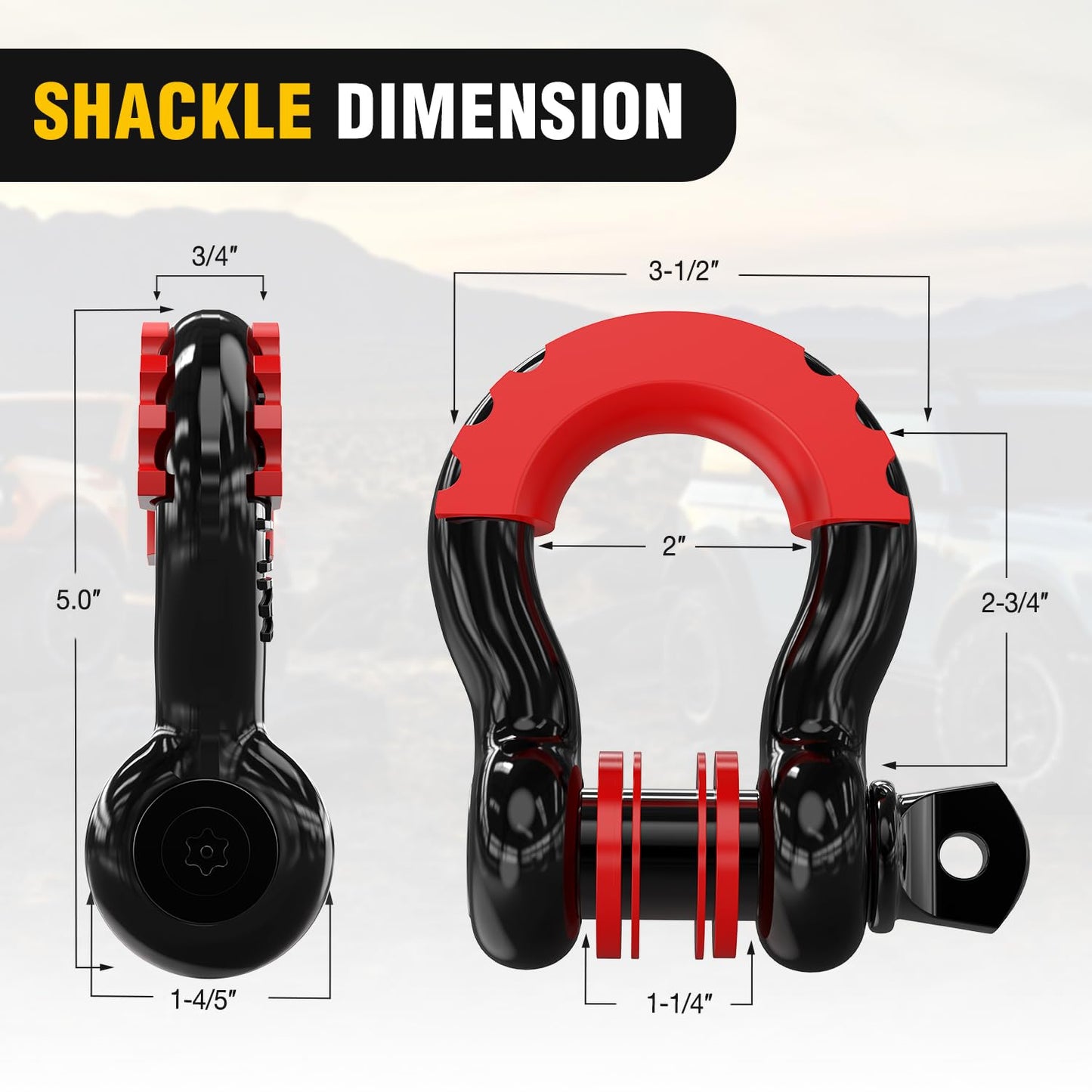 Nilight Offroad Recovery Kit 3" x 8' Tow Strap with Winch Snatch Block Pulley and 2Pcs 3/4" Anti-Theft D-Ring Shackles Storage Bag Heavy Duty Tow Rope for Car Truck SUV ATV (MBS 31500LBS)
