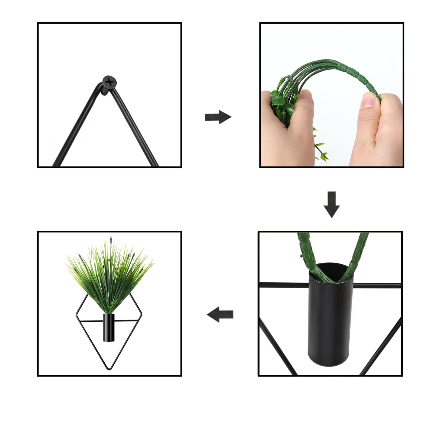 OrgMemory 3 Pack Wall Planters with Artificial Plants, Hanging Planter Vase Hanging Vases for Boho Home Decor, Wall Planters for Indoor Plants