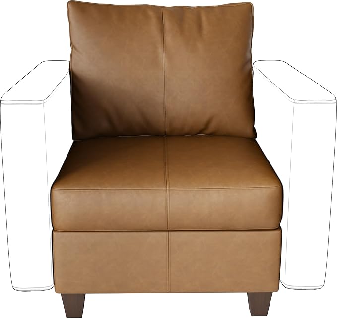 EASE MOOSE Armrest Module for Modular Sectional Sofa, Faux Leather Side