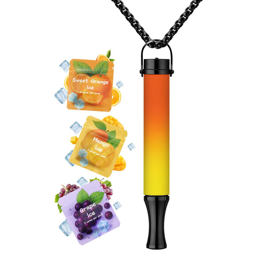 ASTOFLI Breathing Necklace For Anxiety Adults - Adjustable Air Outlet Breathe Necklaces With Flavored - Breath Free Stress Relief Device With Flavor - Meditation Gifts For Women Men
