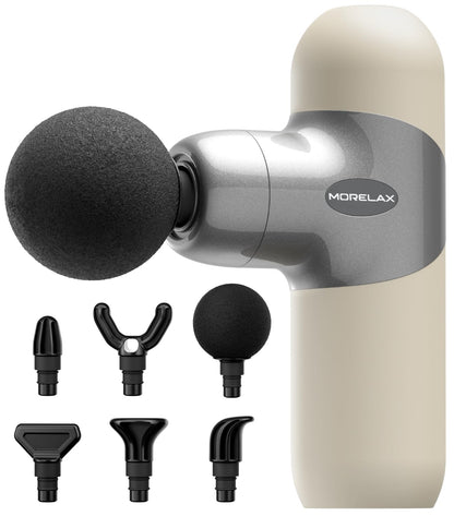 Mini Massage Gun, Percussion Muscle Massager for Back Pain Relief, Compact Sports Travel Massage Gun with 6 Massage Heads 4 Speeds, Gift for Her, Home, Athletes