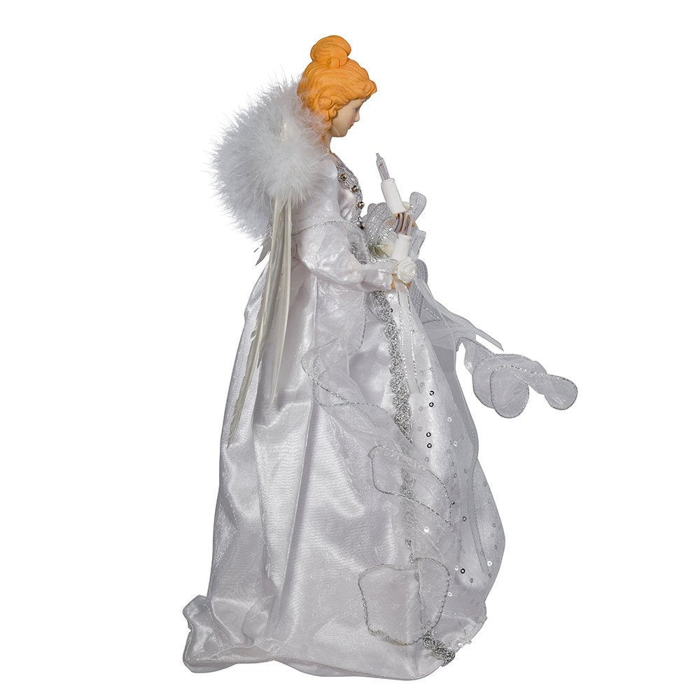Kurt Adler 14" 10-Light White and Silver Angel Treetop