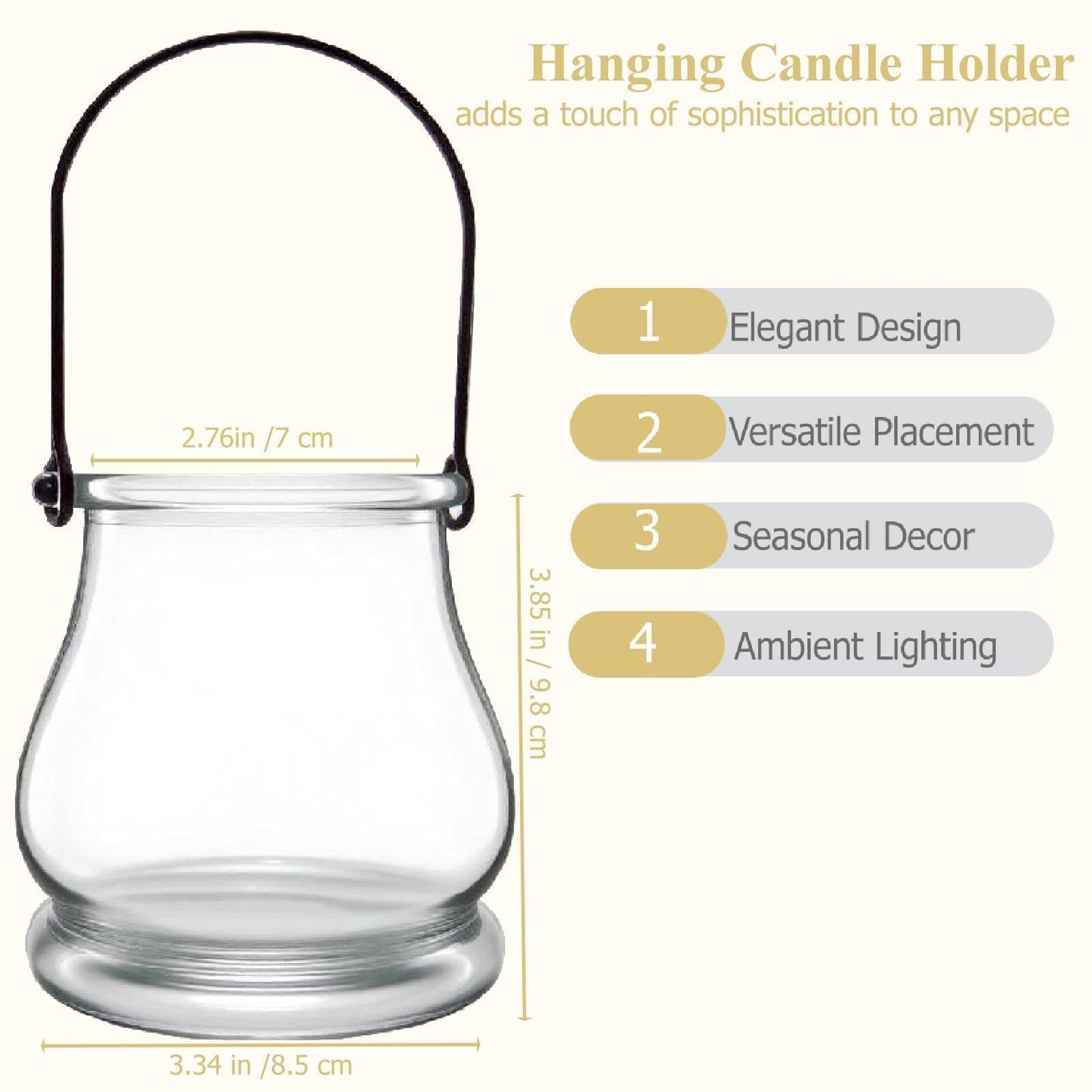 4PCS Hanging Candle Holder for for Wedding Ornaments,Glass Tea Lights Candles Holders,Clear Terrarium Containers Small Glass Globes Ornament Votive Candleholders for Party Celebration Decoration