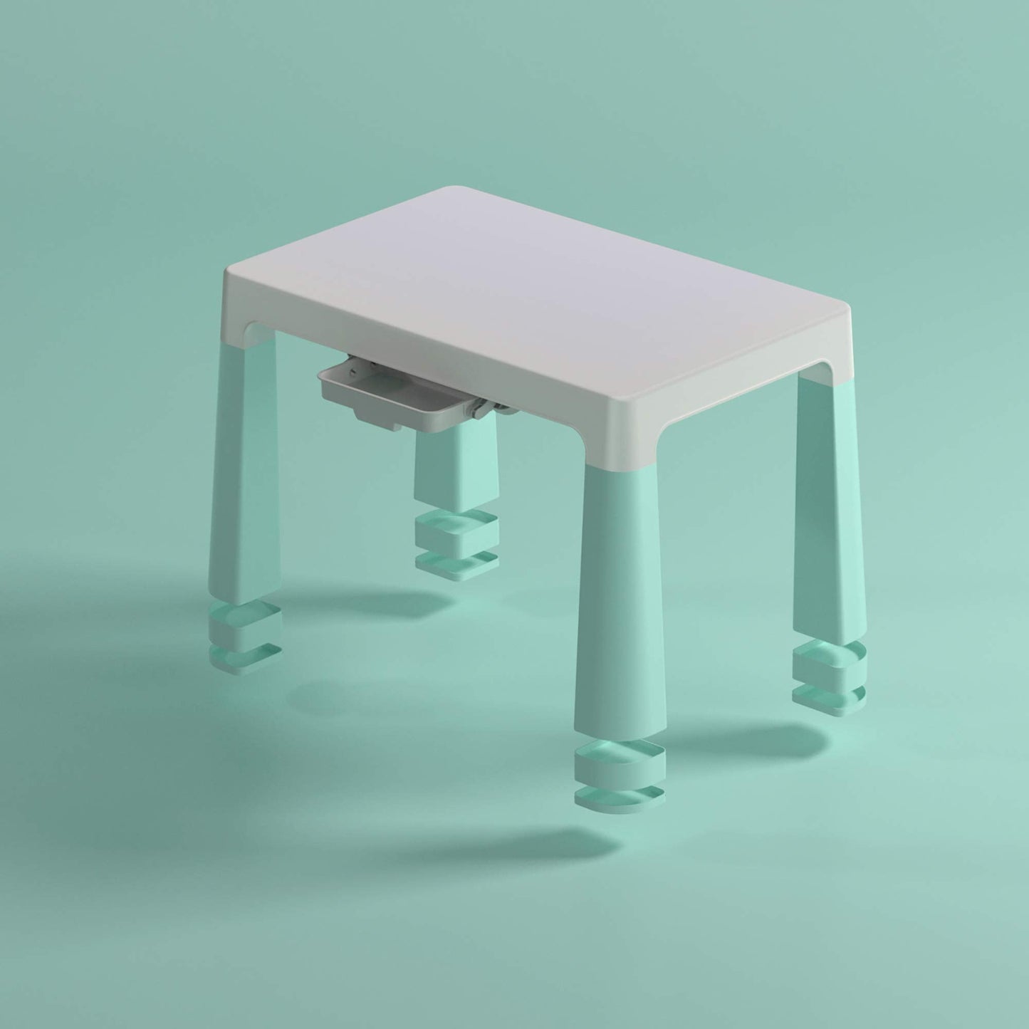 Liberty House Toys Kids Height Adjustable Table and 2 Chairs, Tough Durable Polypropylene, White and Forest Green, 49/54cm H x 50cm W x 78cm D,H490/ 540 x W780 x D500mm