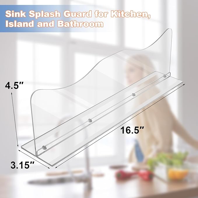 Beautyflier Splash Guard for Kitchen Sink Area Placed, Premium Kitchen Sink