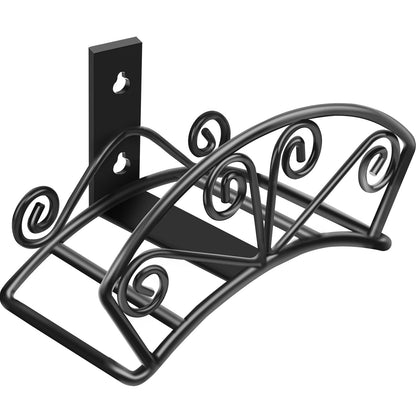 TomCare Garden Hose Holder Heavy Duty Water Hose Holder Solid Metal Hose Hanger Wall Mount Decorative Durable Garden Hose Storage Hose Reel Hose Organizer for Outside Yard, Black