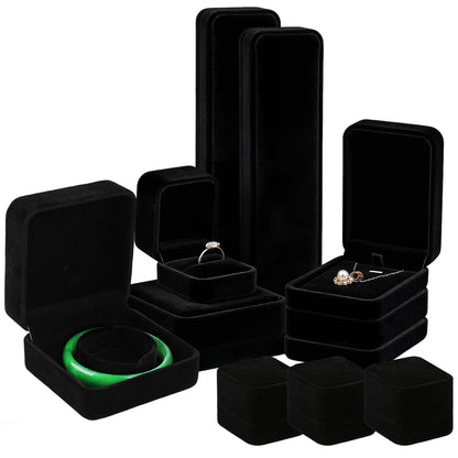 LUOLIPEYA 10 Pack Velvet Jewelry Gift Boxes for Bracelet Necklace Pendant Ring Earring Display Case Jewelry Box Storage Organizer Holder for Wedding