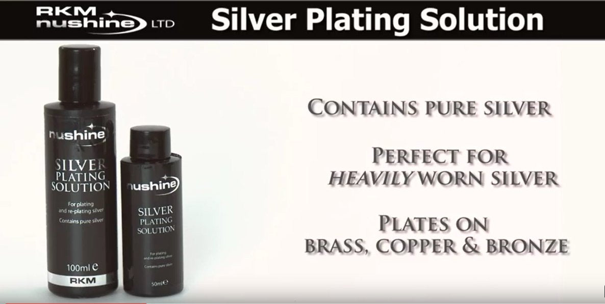 Nushine Silver Plating Solution 100ml - permanently plate PURE SILVER onto worn silver, brass, copper and bronze (eco friendly formula)