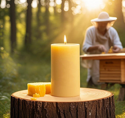 Natural Beeswax Candles Lavender/Sandalwood/Vanilla Sky Scented, 140H Burn Time,Prayer Home Decor, Eco-Friendly Gifts for Relaxation & Aromatherapy (4Pack, Sandalwood)