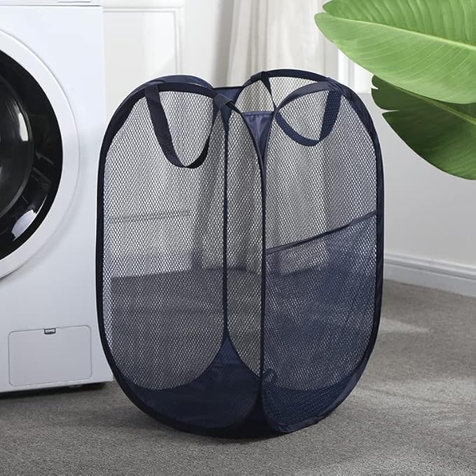 2 Pack Laundry Hamper, Foldable Mesh Popup Laundry Basket