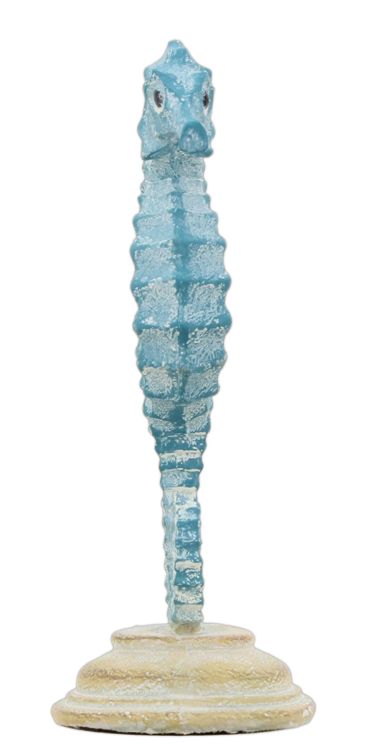 The Bridge Collection Blue Seahorse Coastal Standing Figurine