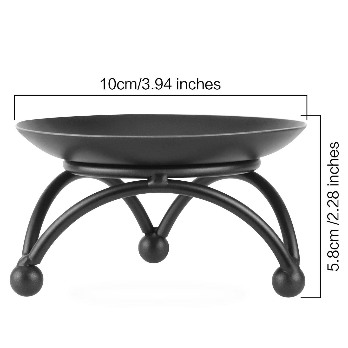 GerayMer Pillar Candle Holder, Iron Candle Stand, Candle Plate, Candlesticks for Pillar Candles, Black Candle Tray for Party Wedding Table Home Decoration (Set of 2)