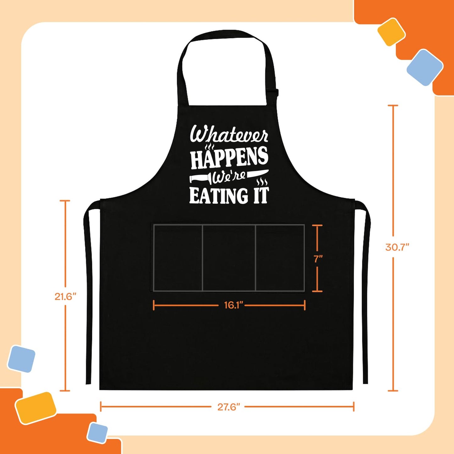 NewEleven Christmas Gift For Men, Dad, Husband, Him - Aprons For Men With Pockets - Funny Gifts For Men, Dad, Husband, Boyfriend, Him, Brother, Uncle - Grill Cooking BBQ Kitchen Chef Apron