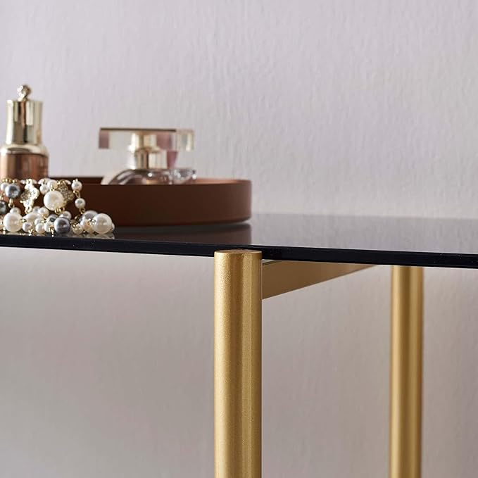 LumFurn Glass Console Table for Living Room, Foyer & Entrance, 2-Tiers