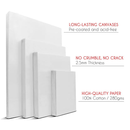 Canvas Painting Set of 28 Canvas – Multi Sizes – 13 x 18 cm, 20 x 25 cm, 24 x 30 cm, 30 x 40 cm – All Types of Painting