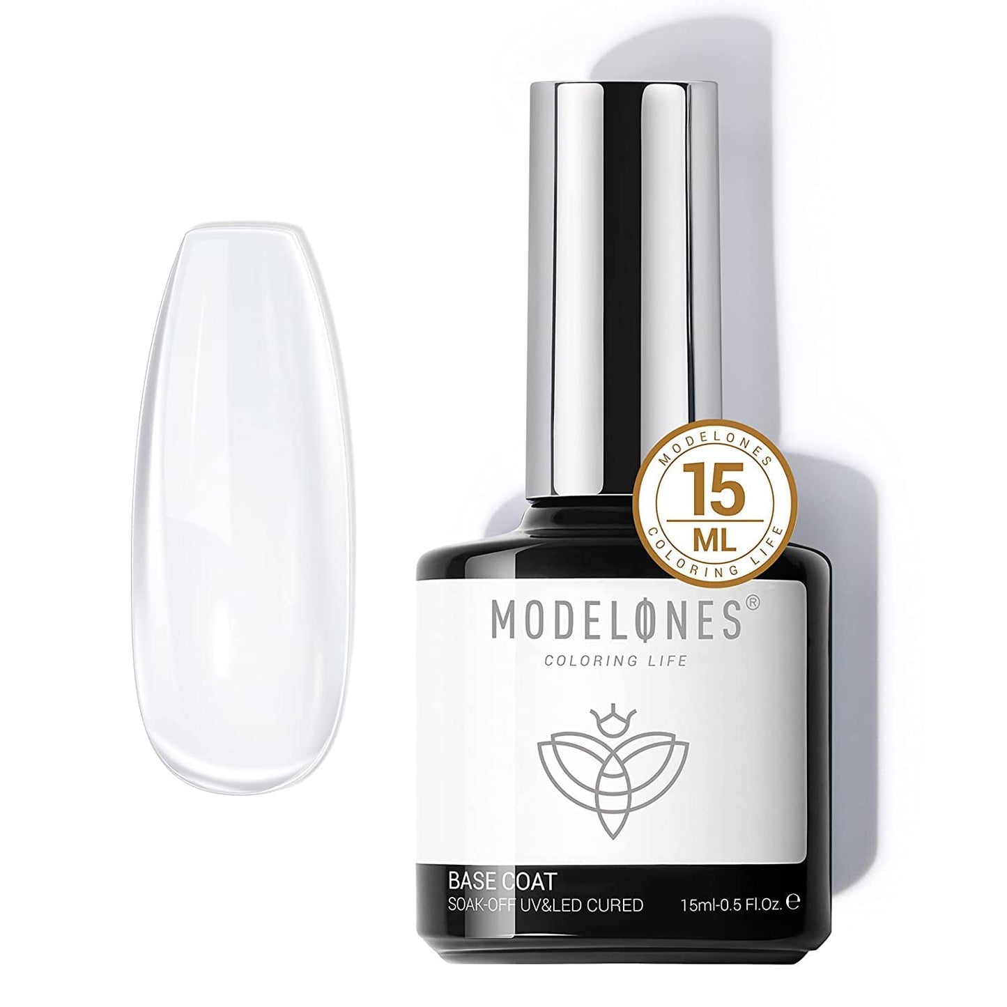 modelones Builder Nail Gel with Gel Top Coat, 3Pcs Clear Builder Nail Kit for Thickening Apex Building Extension Rhinestone Gel Tips Glue, U/V LED Lamp Cured for Home DIY Salon Girls