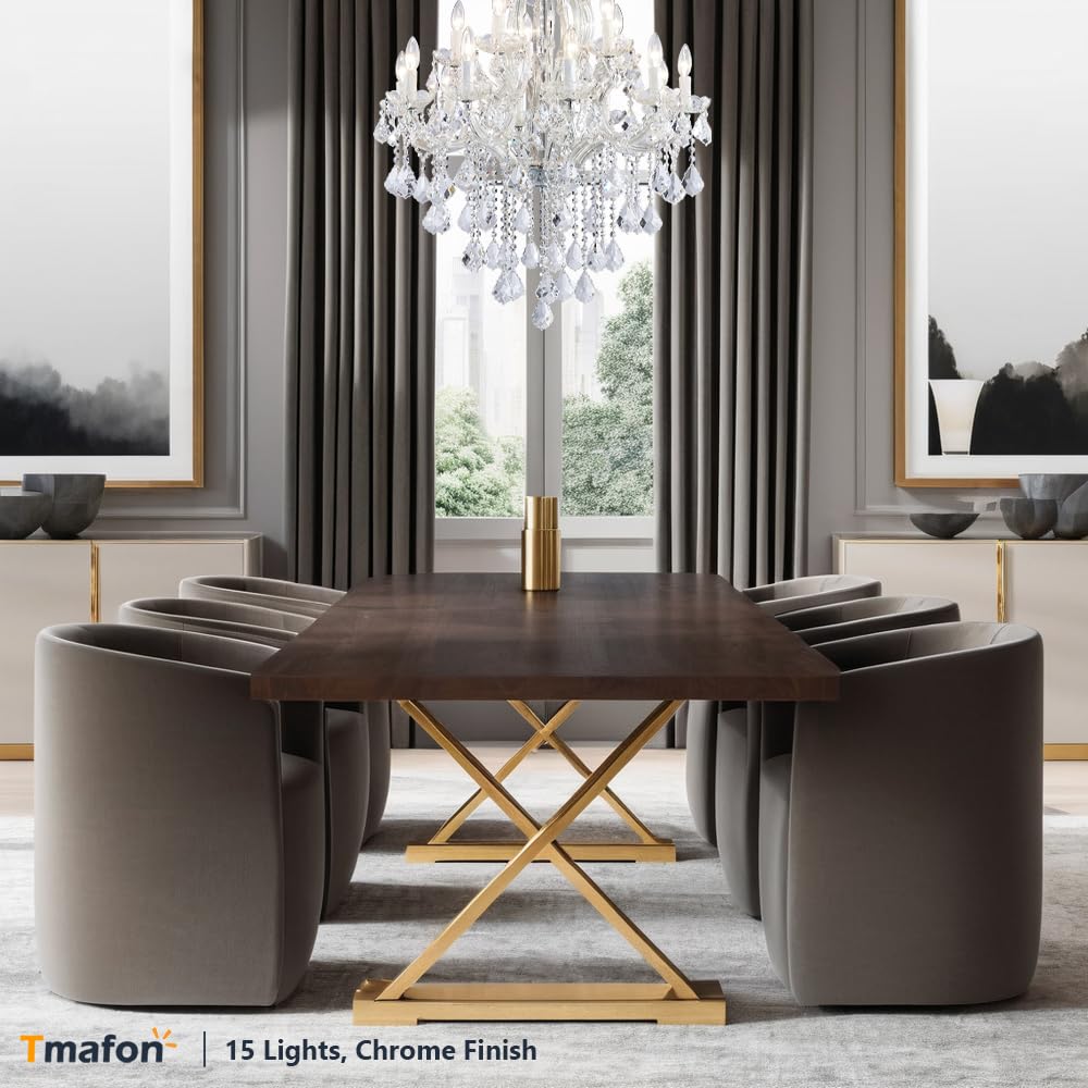 TMAFON Modern Crystal Chandeliers for Dining Room - Small Crystals Chandelier Lights for Girls Bedroom, Dining Room, Hallway, Kitchen Island, Bathroom, Closet