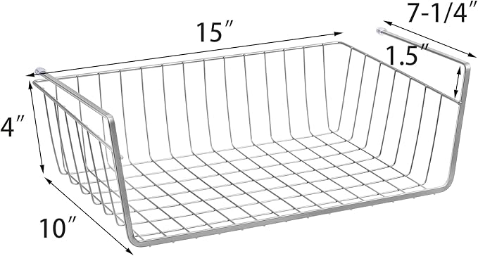 Jucoan 3 Pack Under Shelf Baskets