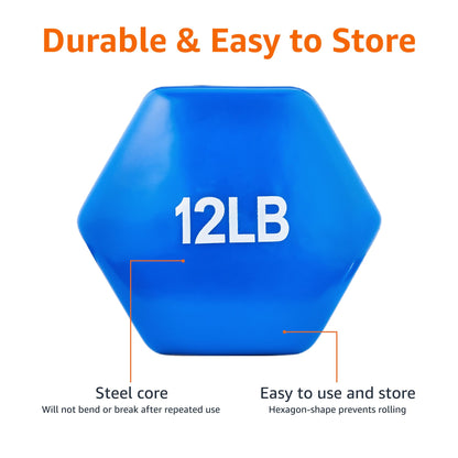Amazon Basics Vinyl Coated Dumbbell Hand Weights