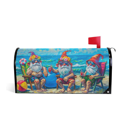 ALAZA Summer Gnomes Humor Magnetic Mailbox Cover Beach MailWraps Garden Yard Home Decor for Outside Standard Size-18"x 20.8"