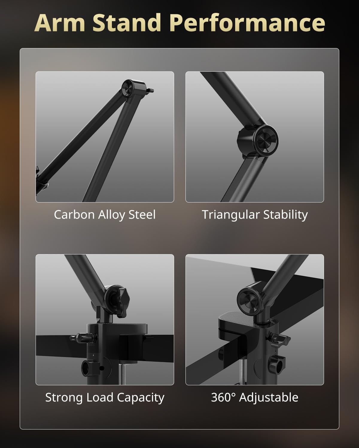 UBeesize 10" Key Light for Streaming, Desk Ring Light with Adjustable Arm, Zoom Lighting for Home Office, Gaming, Podcast, Video Calls, and Recording