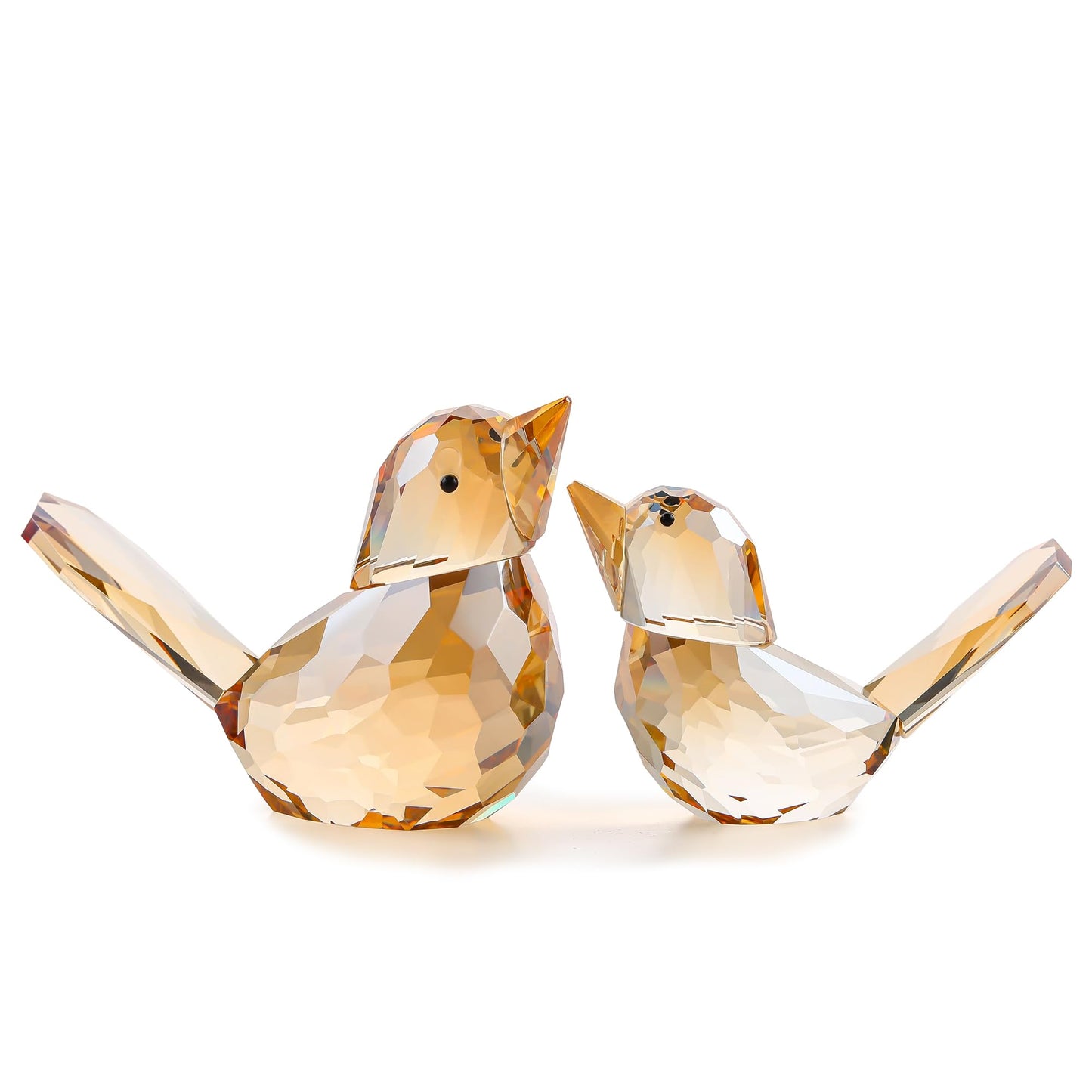 Crystal Birds Statues Modern Style Figurine Home Decor Decorative Ornaments for Living Room, Bedroom, Office Desktop Gold