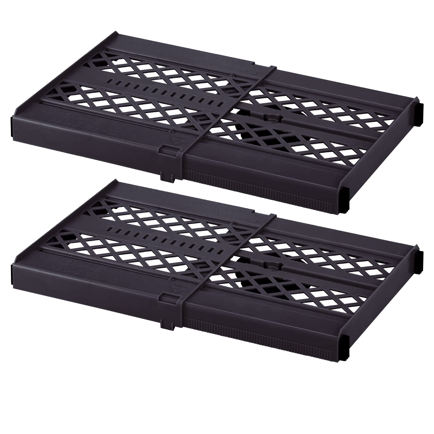 LockerMate Adjust-A-Shelf Locker Shelf, Extends to Fit Your Locker, Easy to Use, Perfect for School, Office, Gym, Black, 2-Pack