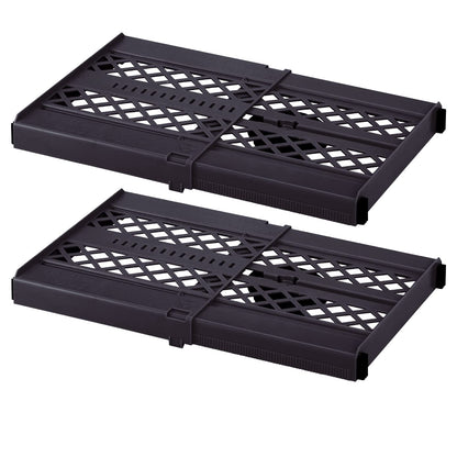 LockerMate Adjust-A-Shelf Locker Shelf, Extends to Fit Your Locker, Easy to Use, Perfect for School, Office, Gym, Black, 2-Pack