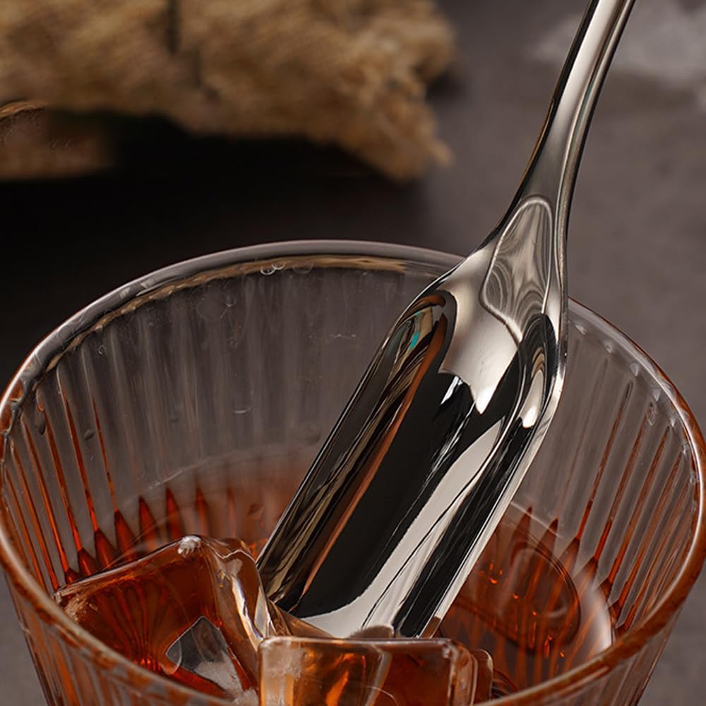 Ouliget Long Handle Tea Coffee Spoons,Square Head Coffee Stirring Spoon,Coffee Stir Sticks Drink Stirring Spoons,Tiny Salt Condiment Spoon,Coffee Bar Accessories,2 Pieces,9.3 Inches