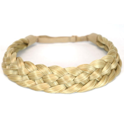 TOECWEGR 5 Strands Synthetic Hair Braided Headband Hairpiece Classic Chunky Wide Plaited Braids ElasticMulti Color Headband Ladies Beauty Hair Accessories