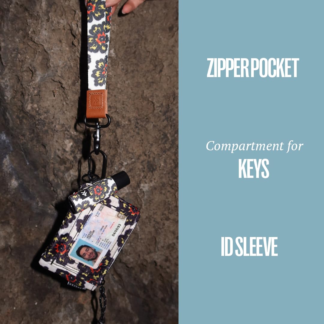 Thread Wallets Pouch Wallet – Compact Zip Wallet with Clear ID Window, Coin & Card Pockets, and Key Stash – Lightweight Rip-Stop Travel Wallet for Men & Women (Color Block)