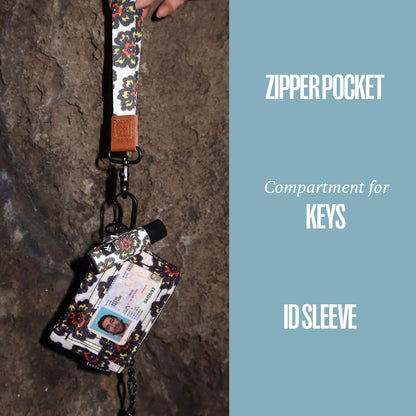 Thread Wallets Pouch Wallet – Compact Zip Wallet with Clear ID Window, Coin & Card Pockets, and Key Stash – Lightweight Rip-Stop Travel Wallet for Men & Women (Color Block)