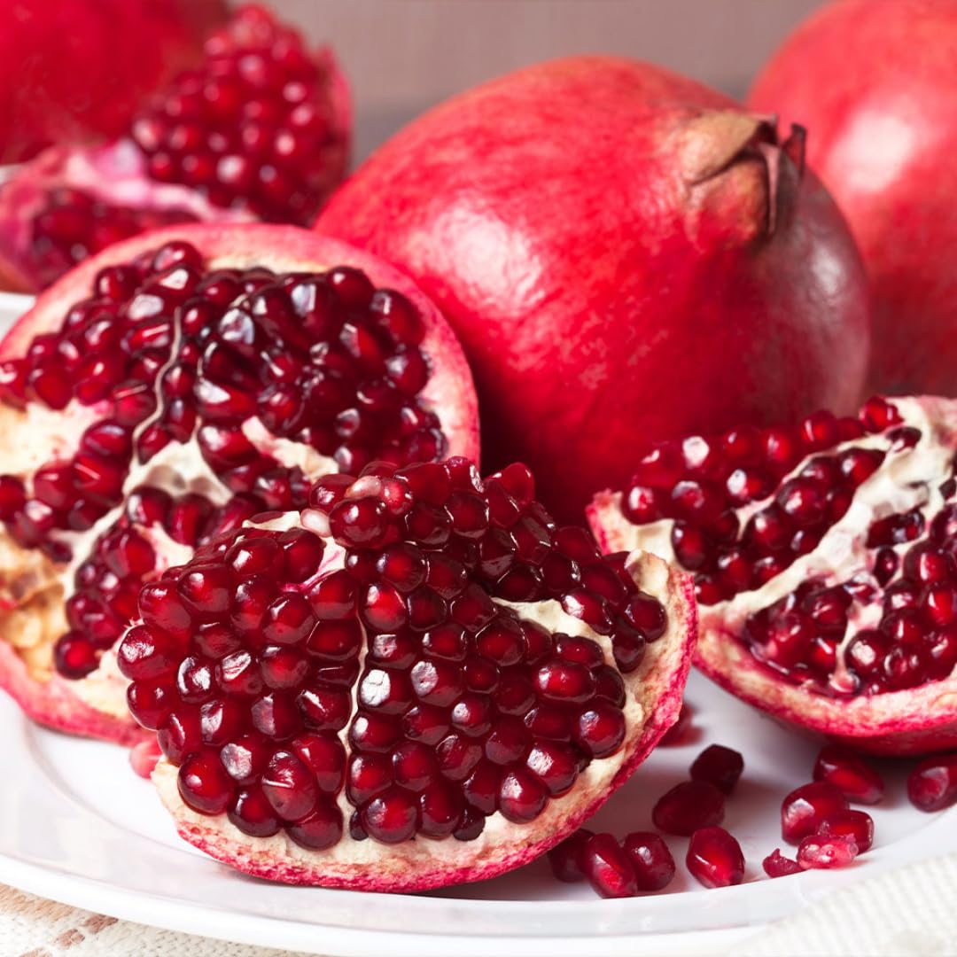 Sweet Pomegranate Tree Live Plant, 4" Potted Cold Hardy, Seedlings Pomegranate Tropical Flavor Fruit for Spring Planting