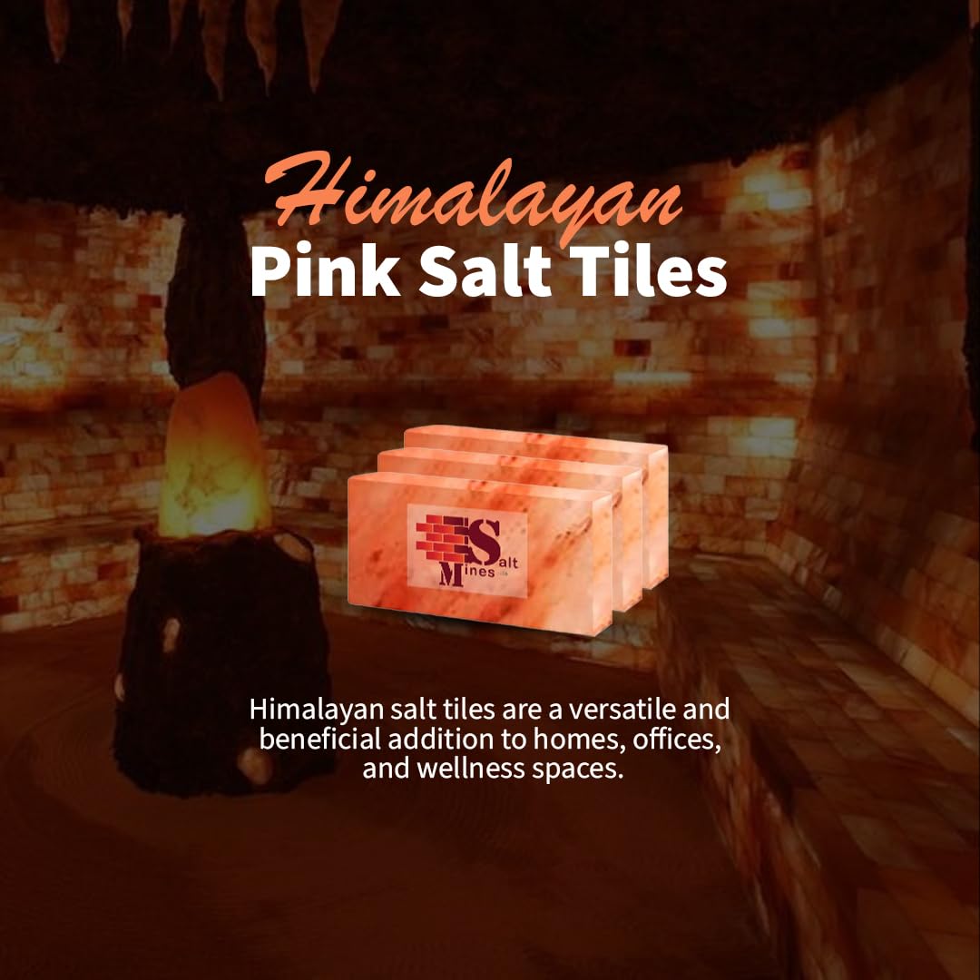 Himalayan Pink Salt Bricks for Spa & Salt Wall – Pack of 20 (8″ × 4″ × 1″) – Natural Himalayan Crystal Salt Tiles for Sauna, Wellness Décor