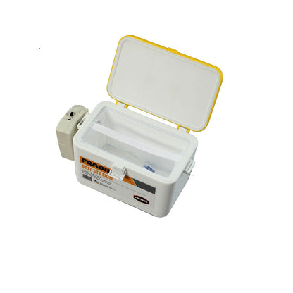Frabill Bait Box with Aerator | Live Bait Storage Cooler with Portable Aerator | 8-Quart Capacity