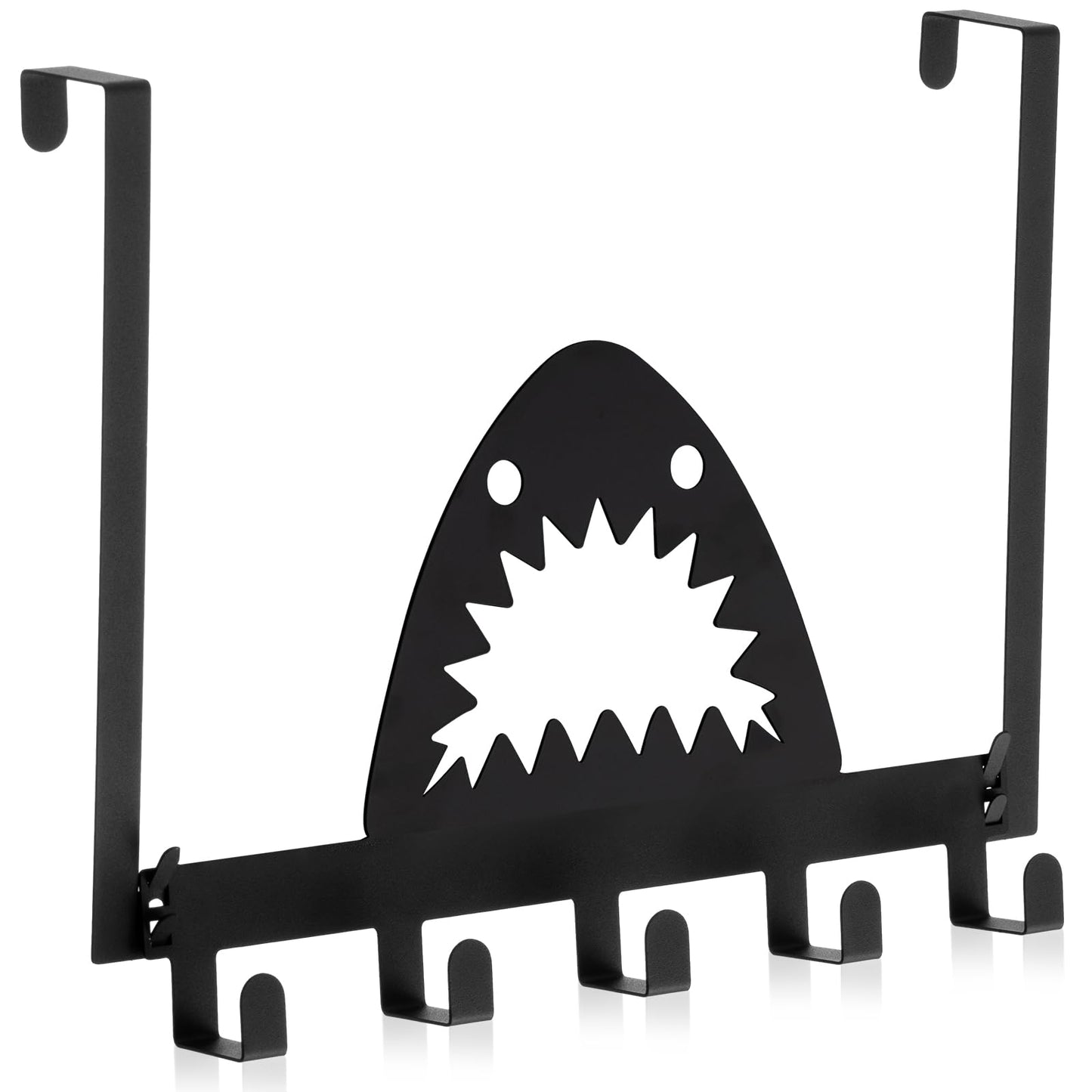 Reallnaive Shark Over The Door Hooks Bathroom Decoration Hanger Wall Mount Art Funny Rack Holder for Towel, Hat, Coat, Cloth, Keychain, Bag, Christmas Gift
